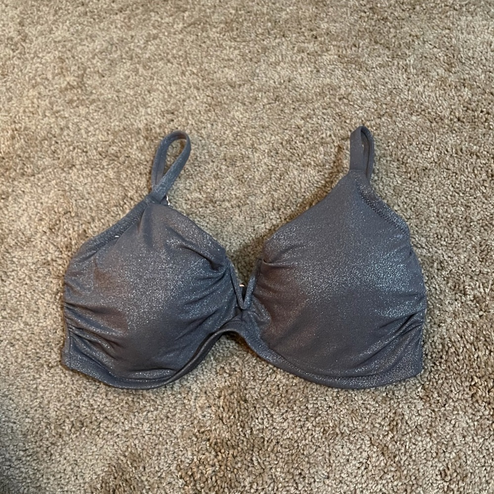 Gray Sparkle Bikini Top